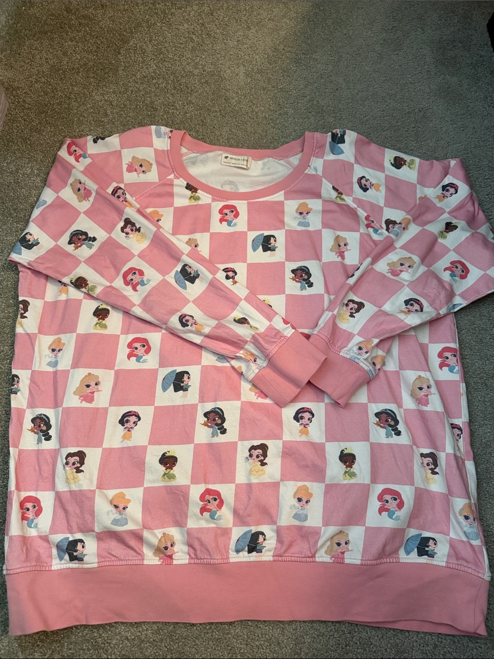 Pink Checkerboard Graphic Sweatshirt - Disney